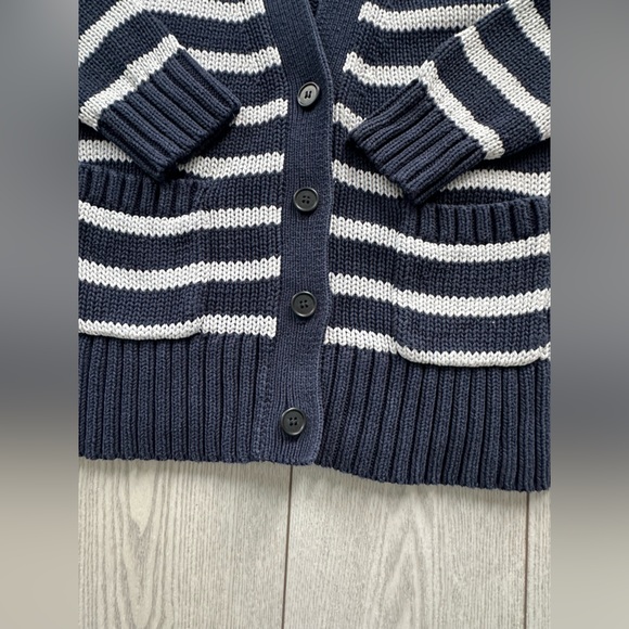 J. Crew Women Navy and White Textured Knit 100% cotton - Picture 5 of 9